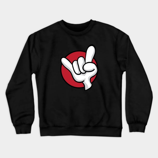 Heavy Metal Hard Rock Hand Sign Cartoon Crewneck Sweatshirt by hobrath